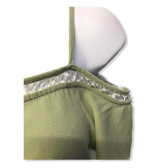 Expose | Bohemian Green Cold Shoulder Blouse - Picture 7 of 9
